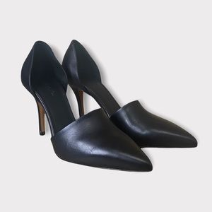 Vince Claire Choked Up Leather D’Orsay Pump Black